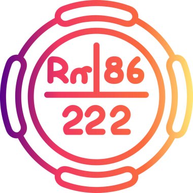 Radon Kimyasal Element Basit Simge, Vektör