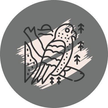 Kea kuş simgesi vektör çizimi tasarımı