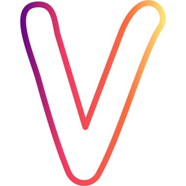 Küçük Harf V Yüksek Çözünürlüklü Düz Tasarım Sembolü