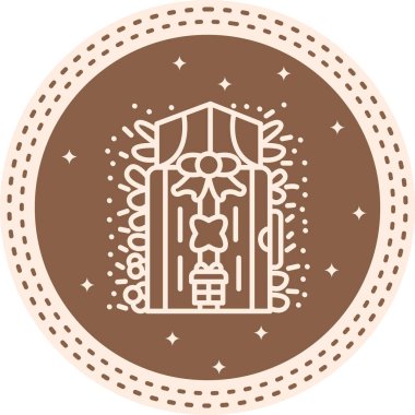 Madalyalı Kapı Kalın Eşsiz Web Grafik Çizimi