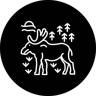 Geyik simgesi vektör çizimi tasarımı