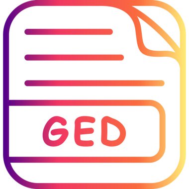 Renkli Gradyan tasarımı ile gösterilen dosya simgesi