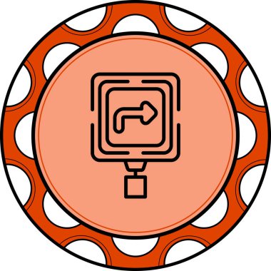 Öndeki Eğri Web simgesi vektör resimlemesi