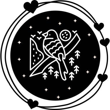 Mavi Grosgaga Yüksek Çözünürlüklü Minimum Vektör Tasarımı