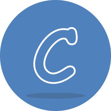 Küçük harf C web simgesi vektör illüstrasyonu