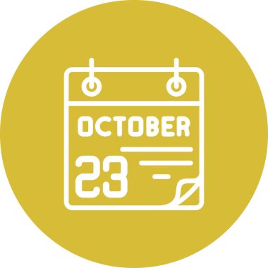 23 Ekim takvim simgesi, vektör illüstrasyonu                