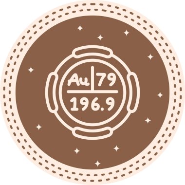 Altın sembol, periyodik tablonun kimyasal elementi, vektör simgesi