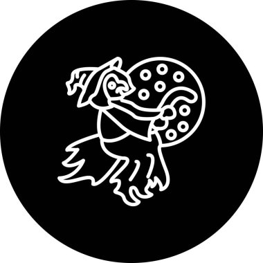 Süpürge Yüksek Kaliteli Özel Vektör Tasarımı Cadısı