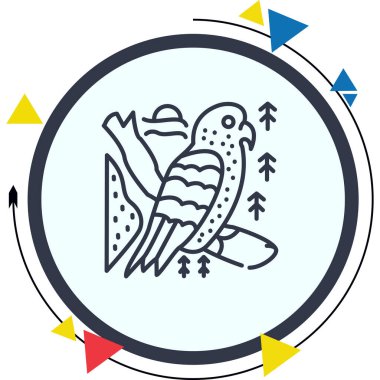 Kea kuş simgesi vektör çizimi tasarımı