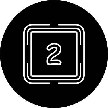 Tek sayılı iki oturuş merkezli eşmerkezli kare çerçeveler içinde yuvarlak köşeler ve ince doğrusal aksanlar.