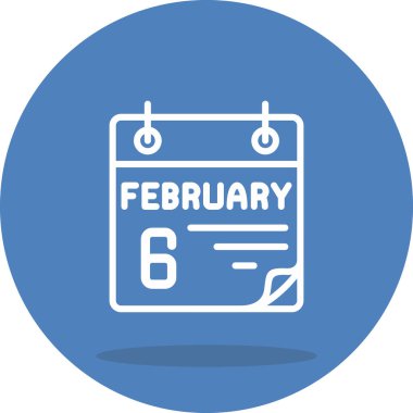 6 Şubat takvim simgesi vektör illüstrasyonu 