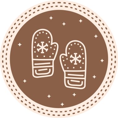 Örülmüş Eldivenler Zarif Minimum Dijital Grafik Sembolü