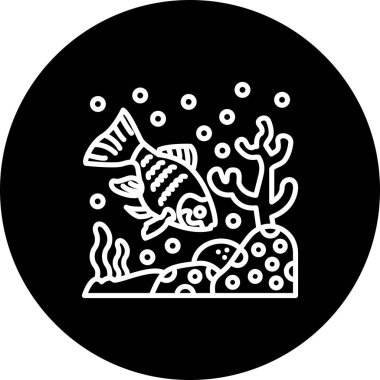 Beyaz üzerine izole edilmiş bir Japon balığının özet tabanlı simgesi