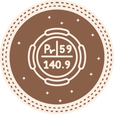 Praseodim Kimyasal Element Basit Simge, Vektör