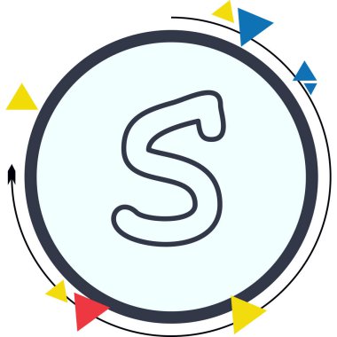Küçük harf S web simgesi vektör illüstrasyonu