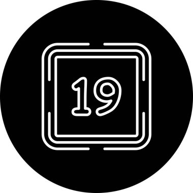 19 numaralı web sayfası simgesi. 19 numaralı düğme.