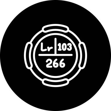 Lawrencium sembolü, periyodik tablonun kimyasal elementi, vektör simgesi