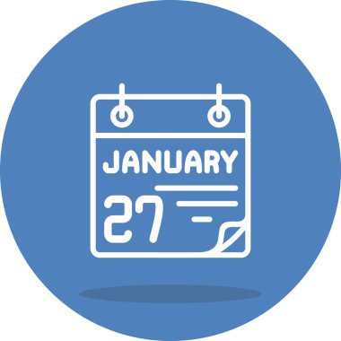 27 Ocak takvim simgesi, vektör illüstrasyonu              