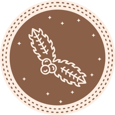 Noel Holly web simgesi vektör illüstrasyonu