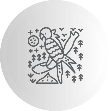 Sarı başlı papağan simgesi vektör çizimi