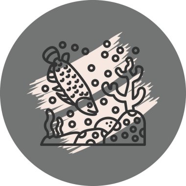 Asya Arowana web simgesi, vektör illüstrasyonu