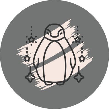 Penguen simgesi vektör çizimi tasarımı