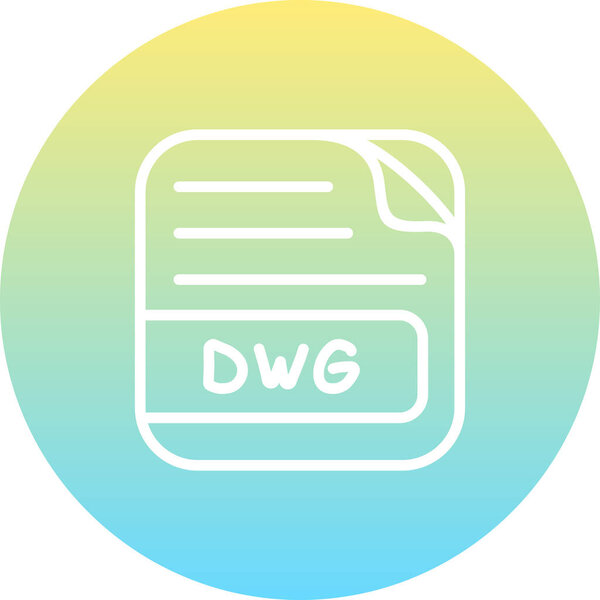 Gradient Circle featuring dwg File icon and lines