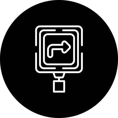 Öndeki Eğri Web simgesi vektör resimlemesi