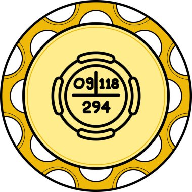 Oganesson sembolü, periyodik tablonun kimyasal elementi, vektör simgesi