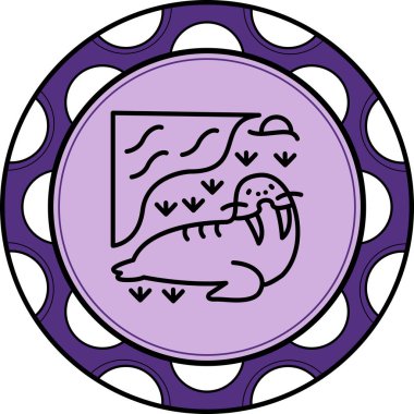 Deniz aygırı simgesi vektör çizimi