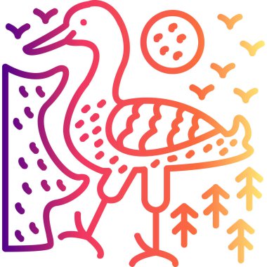 Great Crested Grebe ikon vektör illüstrasyon tasarımı