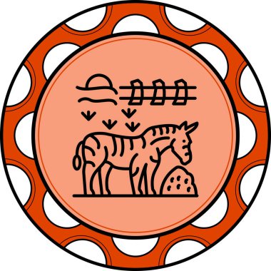 Zebra simgesi vektör illüstrasyon tasarımı