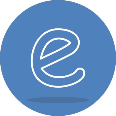 Küçük Harf E Yüksek Çözünürlüklü Düz Tasarım Sembolü