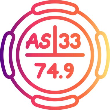 Arsenik sembolü, periyodik tablonun kimyasal elementi, vektör simgesi