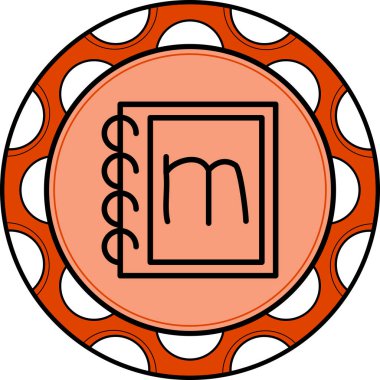 Küçük Harf M web simgesi vektör illüstrasyonu