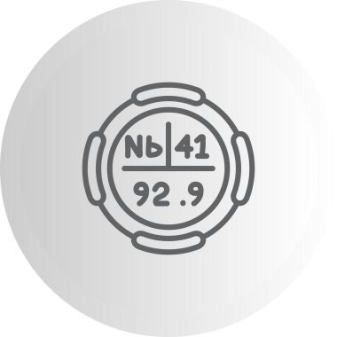 Niobium Kimyasal Element Basit Simge, Vektör