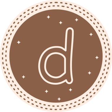 Küçük Harf D web simgesi vektör illüstrasyonu