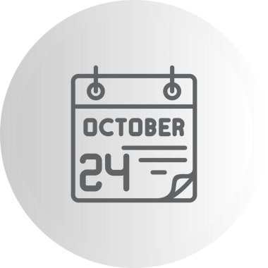 24 Ekim takvim simgesi, vektör illüstrasyonu                