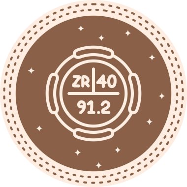 Zirkonyum Kimyasal Element Basit Simge, Vektör