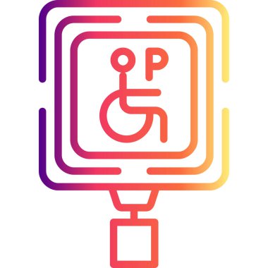 Engelli Otoparkı Profesyonel Temiz Düz Grafik Özelliği