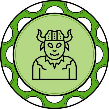 Viking Miğferi basit düz bir illüstrasyon