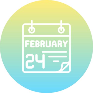 24 Şubat takvim simgesi vektör illüstrasyonuName 