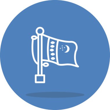 Bayrak Türkmenistan Zarif Profesyonel Düz Grafik Sembolü