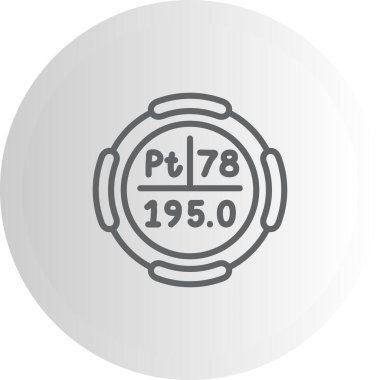 Platin sembol, periyodik tablonun kimyasal elementi, vektör simgesi