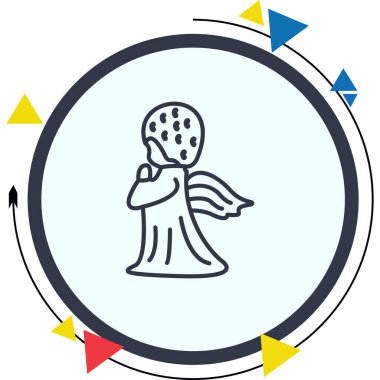 Melek Düz Simgesi, Basit İllüstrasyon