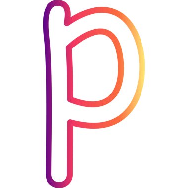 Küçük Harf P Sofistike Özel Vektör Sanat Nesnesi