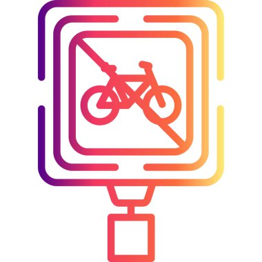 Bisiklet yok. Web simgesi basit illüstrasyon