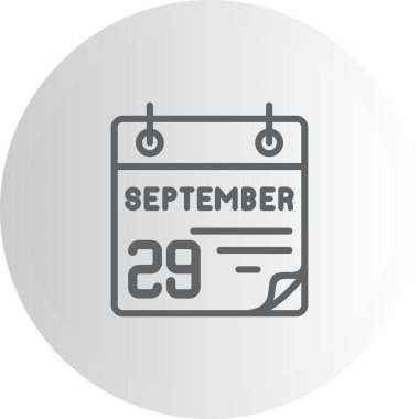 29 Eylül takvim simgesi, vektör illüstrasyonu          