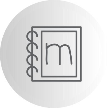 Küçük Harf M web simgesi vektör illüstrasyonu