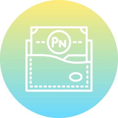 Pitcairn Adaları Cüzdan Hattı Simgesi Beyaz Arkaplanda İzole Edildi